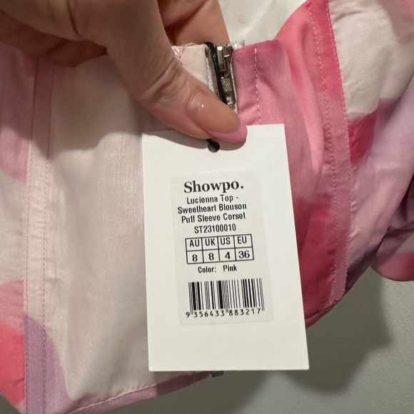 NEW SHOWPO LUCIENNA TOP PUFF SLEEVE CORSET IN ZINNIA BLOOM Size 4 - Picture 4 of 4